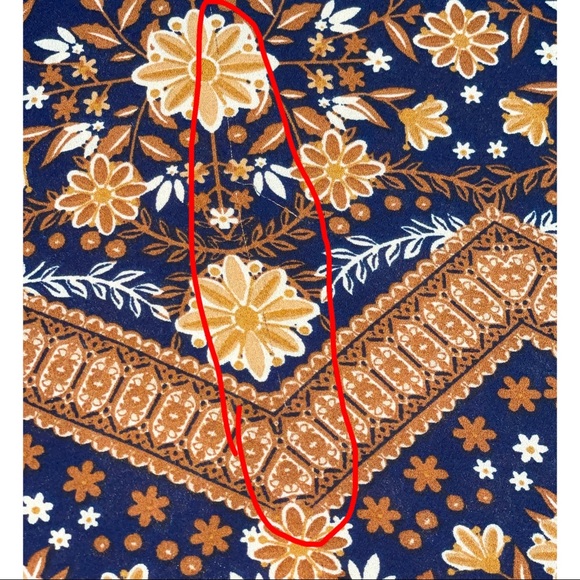 Pink Rose Chiffon Blouse Blue & Brown Floral Juniors Size M - Picture 5 of 5